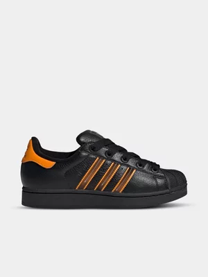 adidas Originals Women's Superstar II Black/Crew Orange Sneaker