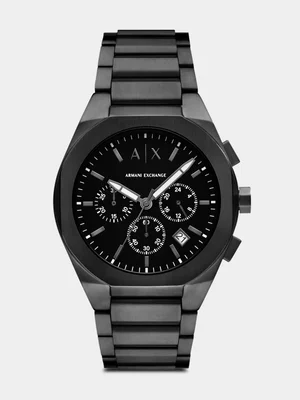 Armani Exchange Black Plated Stainless Steel Chronograph Bracelet Watch