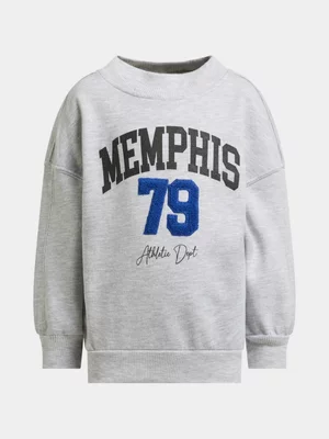 Jet Younger Boys Oversized Melange Crew Active Top