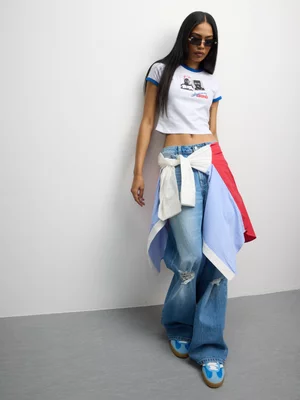 Redbat Women's Baby White/Blue T-Shirt