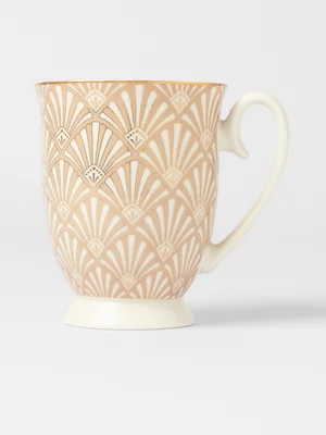AH Deco Palm Leaf Mug  Beige