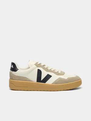Men's Veja V-90 Cream & Black Sneakers