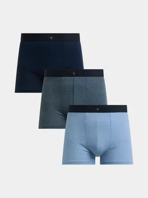 Exact Men's Blue 3-Pack Trunks