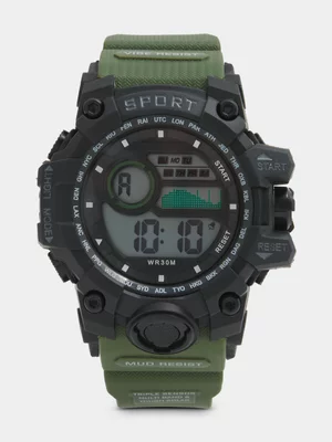 Exact Men's Green Chunky Sport Watch