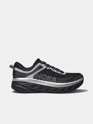 Hoka Men's Bondi 7 Black/Silver Sneaker