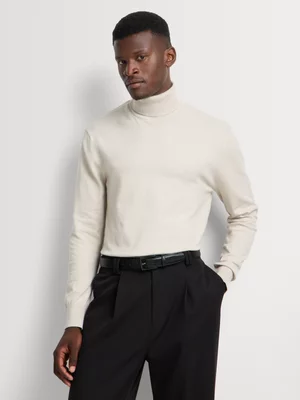 Markham Men's Regular Fit Natural Knitwear Poloneck