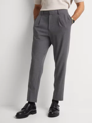 Markham Men's Smart Pleated Flannel Grey Jogger