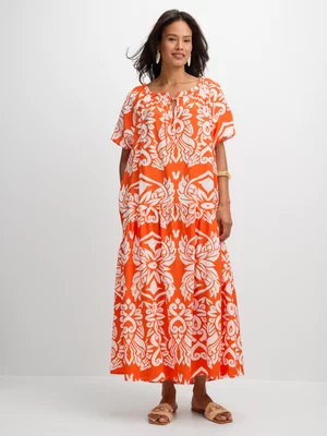 Jet Women's Orange Tier Maxi Dress
