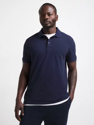 Jet Men's Navy Golfer Basic Golf Knit Outerwear