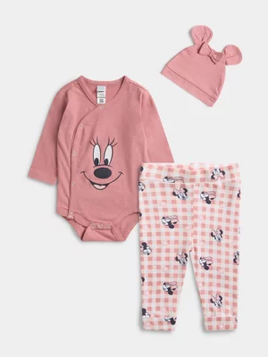 Jet Baby Girls Pink Minnie Mouse 3 Piece Set