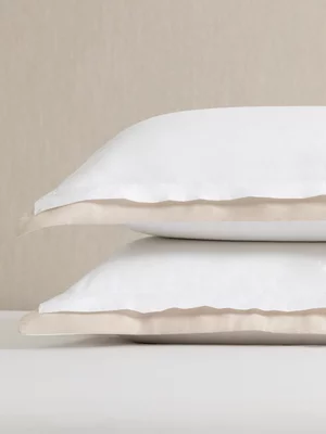 Granny Goose Double Flange Pillowcase Set 400 Thread Count Natural