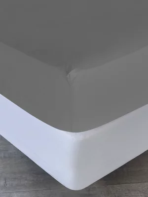 Volpes Washed Cotton Charcoal Fitted Sheet