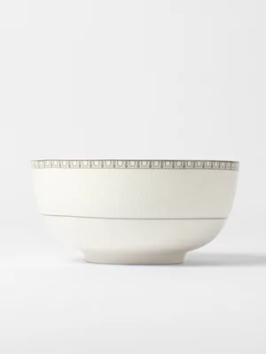 AH Milan Platinum Rim Cereal Bowl White