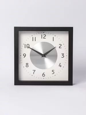 Square Table Clock Black 21cm