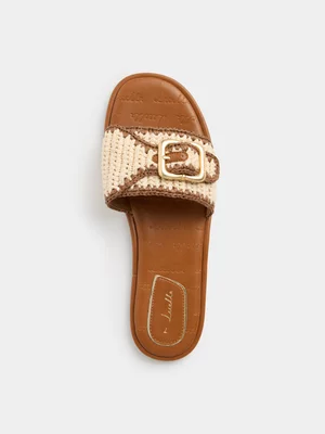Luella Raffia Buckle Sandals