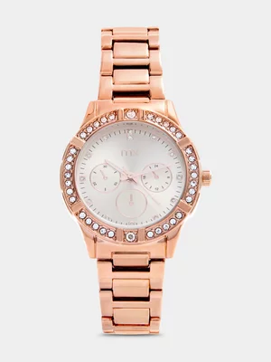 MX Women’s Rose Plated Blush Dial Bracelet Watch 
