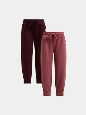 Jet Younger Girls Amaranth Plum 2 Pack Jogger