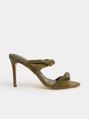 Luella Leather Twisted Knot Heels