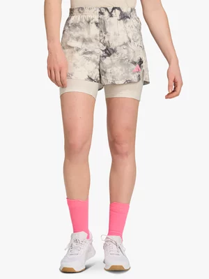 adidas Womens Own The Run Spray Dye 2-In-1 Grey/Black Shorts