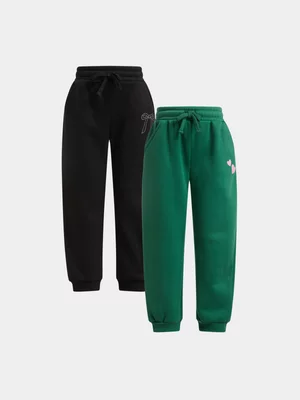 Jet Younger Girls Green Black 2 Pack Jogger