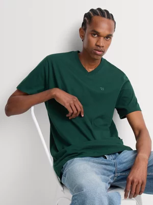 Relay Jeans Men's Regular Fit Midweight Essential Forest Green T-Shirt
