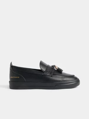 Jonathan D Men's Tassle Black Loafer