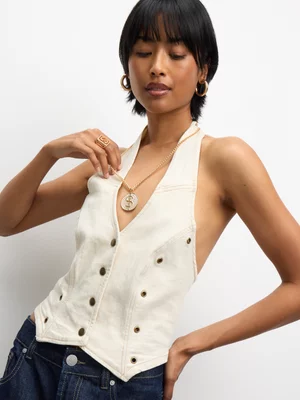 The FIX Women's Ecru Halter Top