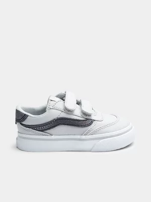 Toddlers Vans Brooklyn LS SHimmer Grey/White Sneaker