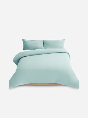 Volpes Washed Cotton Duck Egg Duvet Cover Set