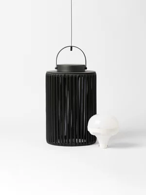 Patio Metal & Rope Pendant Rechargeable Bulb