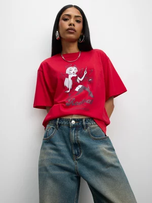 Redbat Women's 'Angel Baddie' Red T-Shirt