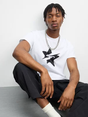 The FIX Men's White Raglan Crop Top