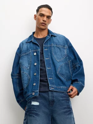 The FIX Men's Medium Wash Oversized Denim Jacket