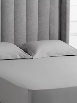 Sheraton Textiles Cotton Percale 200 Thread Count Fitted Sheet Steel Grey