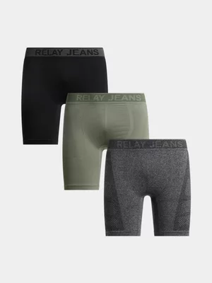 Relay Jeans Men's 3 pack Sport Panel Longerlength Multicolour Boxers