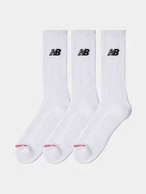 New Balance Every Day 3PK Crew White Socks