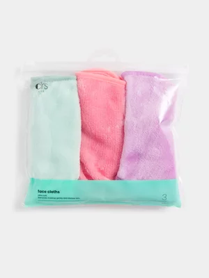 Colours Limited Pastels 3 Pack Face Cloths