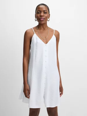 Jet Women’s White Button V-neck Mini Dress