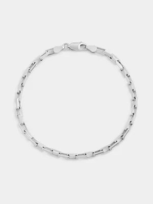Sterling Silver Rectangle Box Bracelet