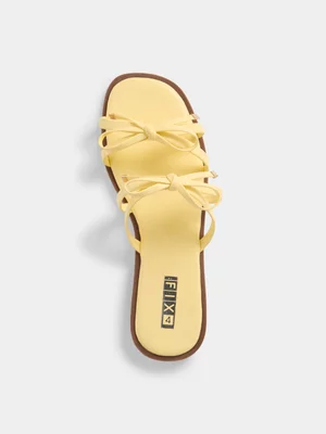 The FIX Women's Yellow Double Bow Flat Sandal