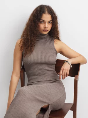 The FIX Women's Brown Co-Ord Foldover Top