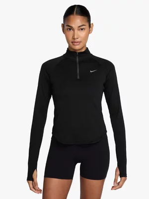 Nike Womens Tempo Dri-Fit 1/4 Zip Black Top
