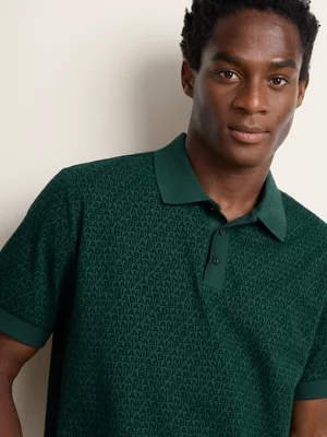 Fabiani Men's Green Flocked Polo Shirt