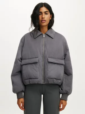 Women's Cotton on Active Collared Soft Touch Bomber Jacket