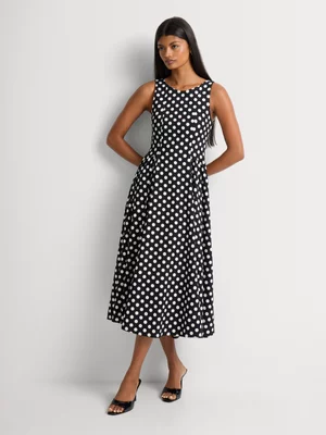 Fit & Flare Panelled Midi Dress