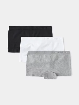 Women's Cotton On Multi Seamless 3 Pack Light Weight Boyshort Brief
