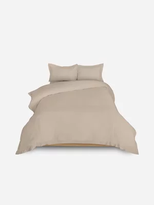 Volpes Egyptian Cotton 300tc Oxford Latte Duvet Cover Set