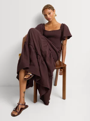 Shirred Babydoll Dress