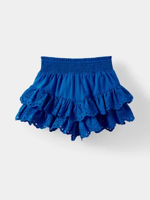 Cotton On Kids Girl Blue Belle Woven Frill Shorts