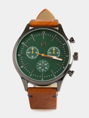 Markham Men's Classic Round Brown Watch